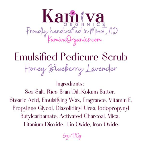 Emulsified Pedicure Scrub-Honey Blueberry Lavender - Kamiva Organics