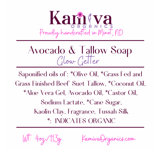 Avocado & Tallow Soap - Glow Getter - Kamiva Organics