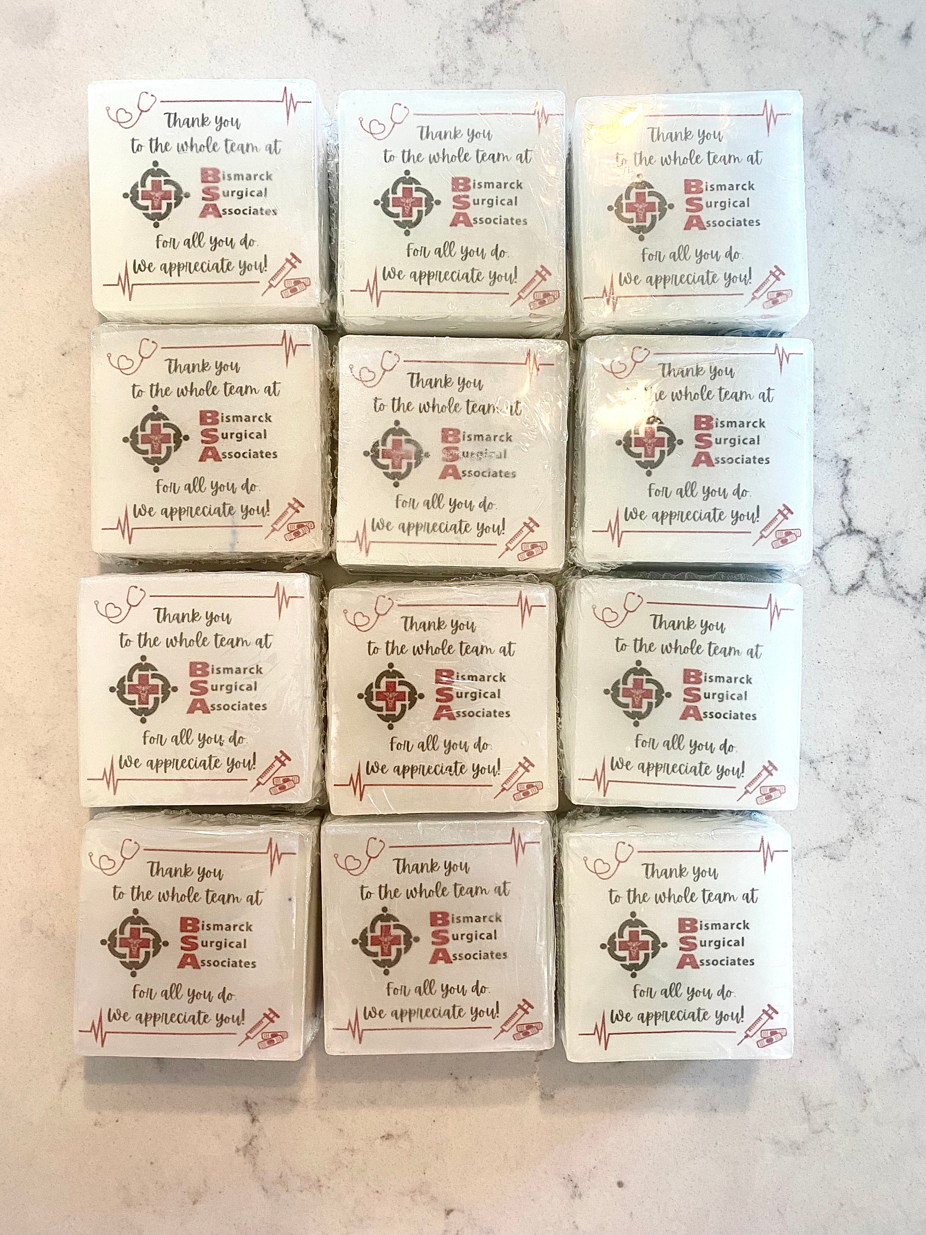 CUSTOM PRINTED SOAP ($10.00 EACH, MINIMUM 3 BAR ORDER)